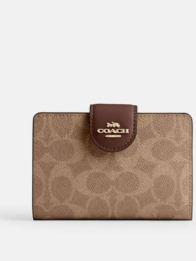 코치 미디엄 코너 지퍼 월렛 여성 지갑 Gold Tan Brown