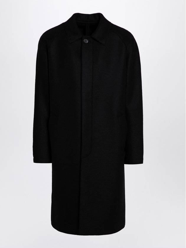 Black Wool Single-Breasted Coat