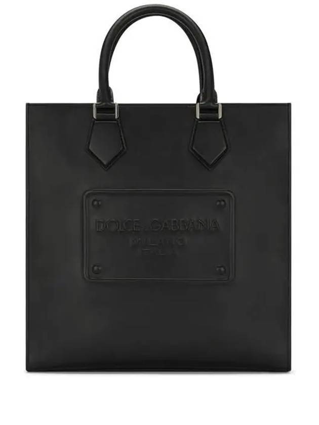 돌체앤가바나 로고 레더 토트 백 블랙