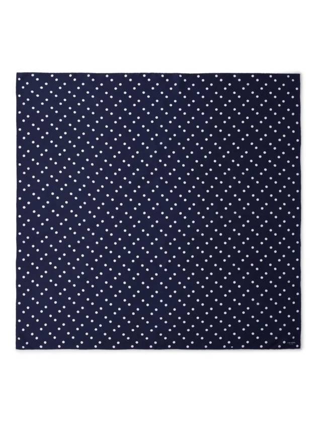 프라다 프린트 실크 트윌 스카프 네이비