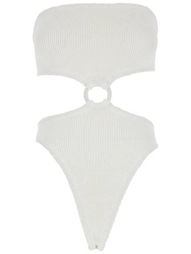 HUNZA G SJERRYCRWHITE Jerry White Sleeveless Swimsuit with Tonal Loop in Tech Fabric Woman