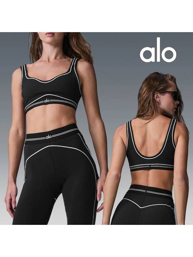 alo 알로 요가복 하트 트로브 라인 탑 브라 블랙