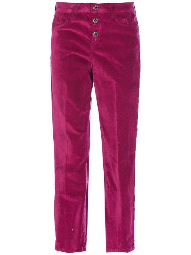 Liu Jo Velvet pants with jewel buttons
