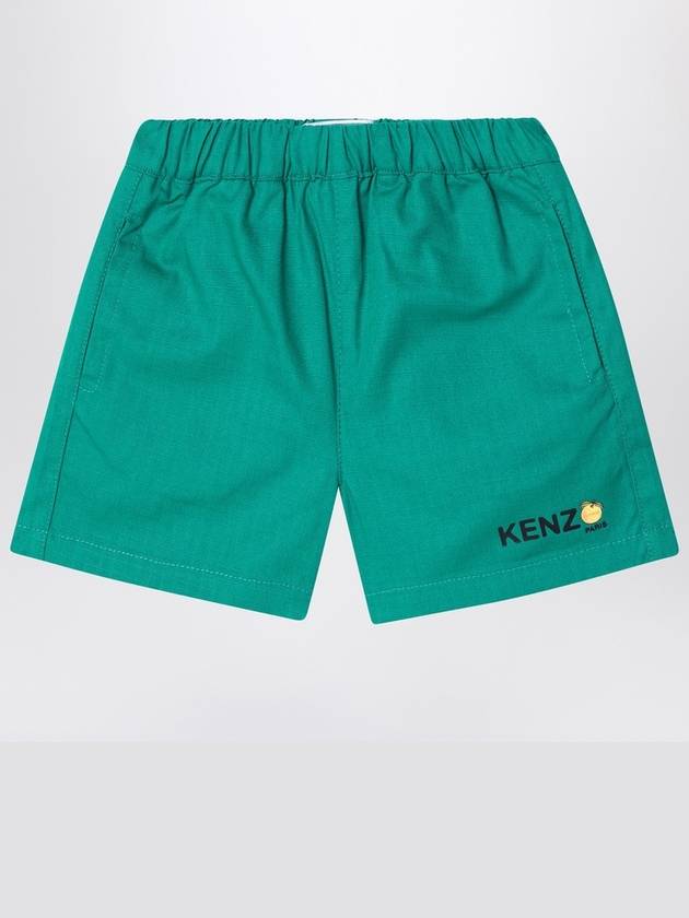 KENZO Green cotton shorts with logo