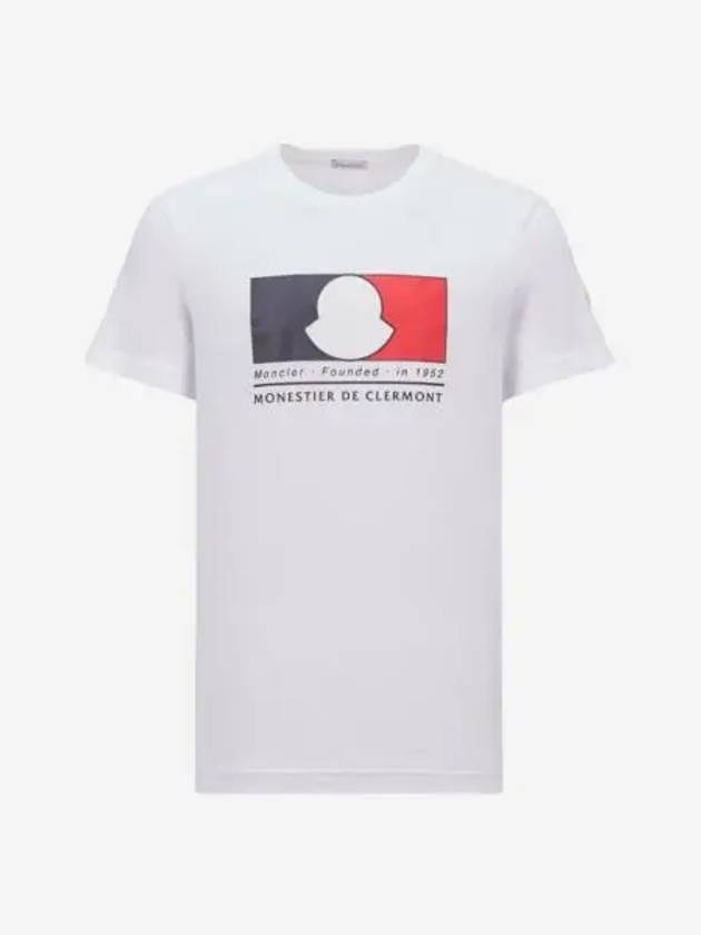 몽클레르 3 컬러 로고 모티프 티셔츠 옵티컬 화이트 24SS Moncler 3 Color Logo Motif T Shirt Optical White 24SS