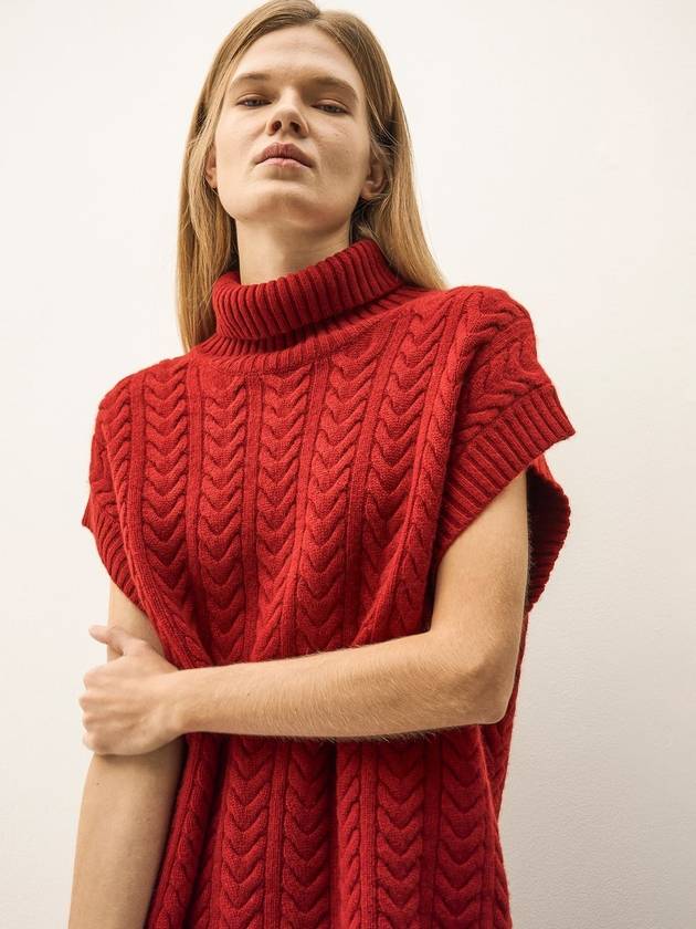 칼레이트 100% 캐시미어 케이블 하이넥 베스트 와인 외 2 colors