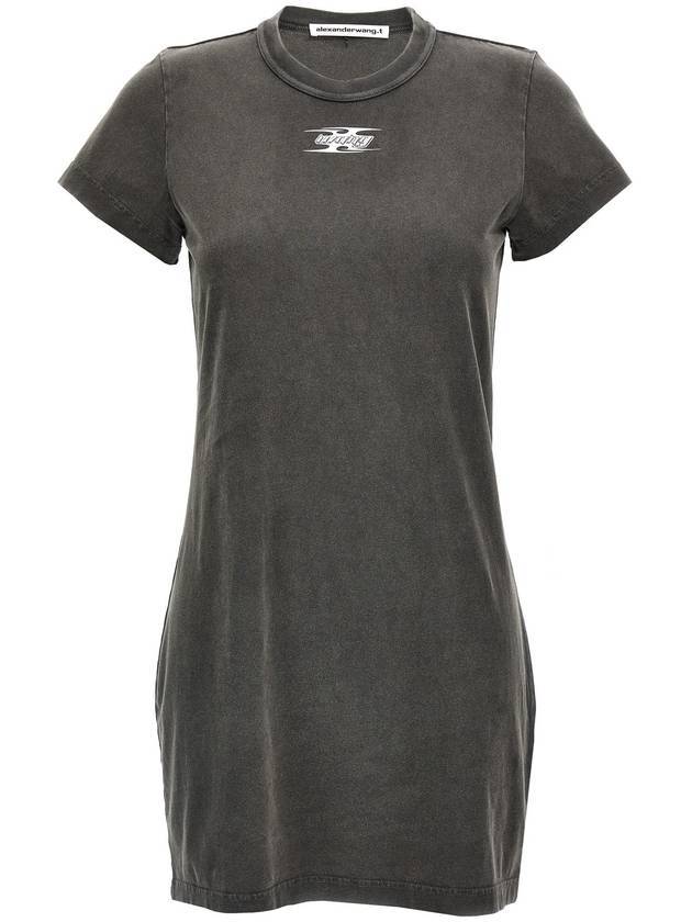 알렉산더왕 블레이드 로고 엠보스드 미니 코튼 숏원피스 그레이