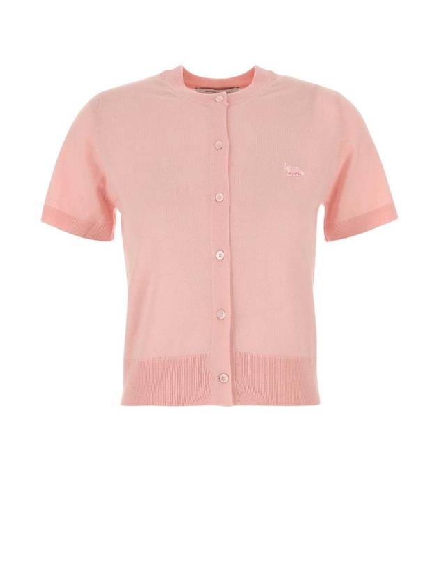 메종 키츠네 Pink wool cardigan OW00513KT1036 0140