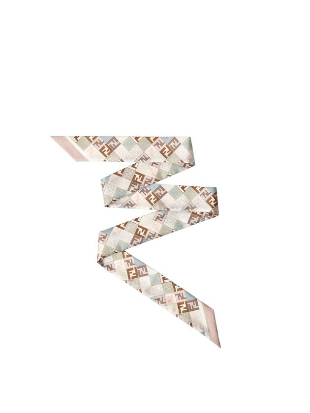 펜디 래피 Wrappy FF 로고 스카프 베이지