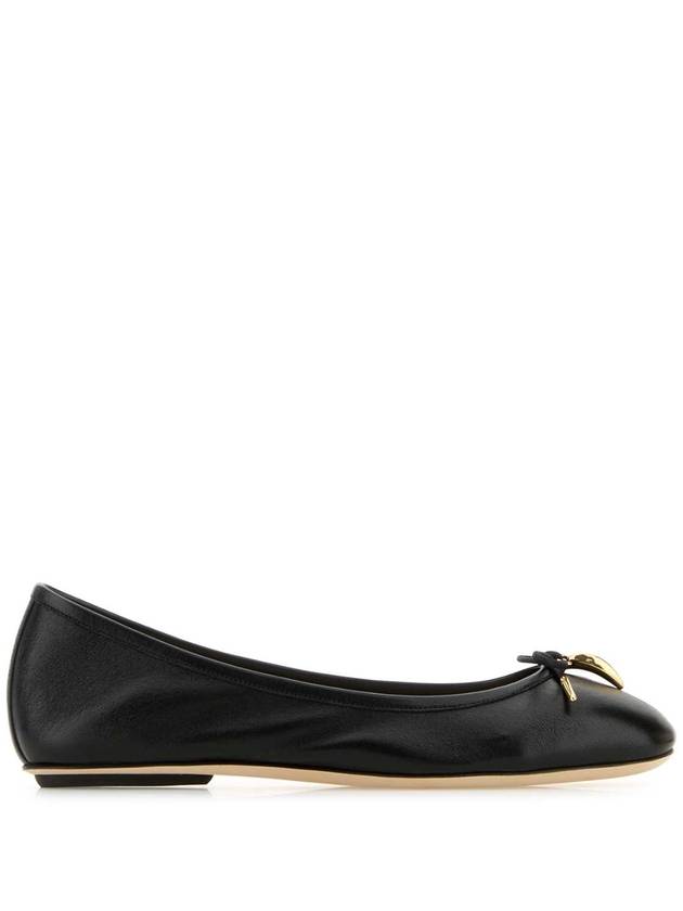 25SS CHLOE 블랙 레더 Iris ballerinas CHC25S08HQN 001