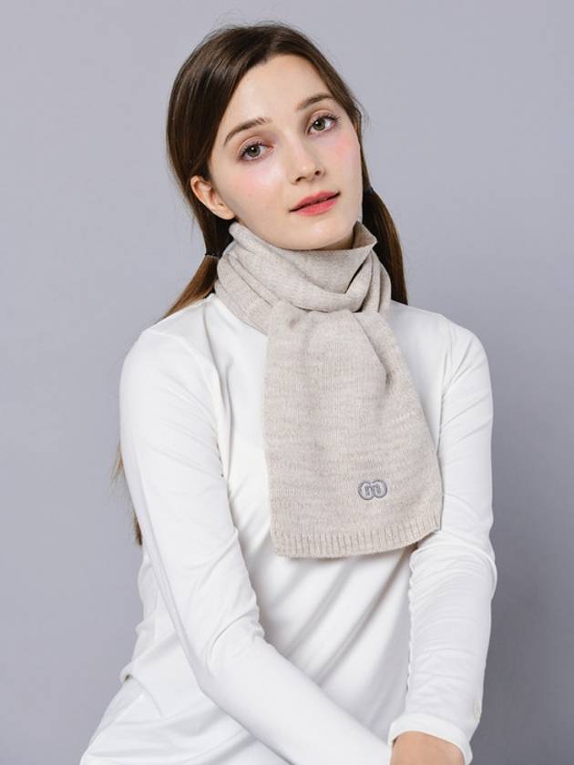 24FW 두유노우엠씨 골프웨어 여성 울 혼방 미듐 오트밀 니트 머플러 DO6232AM103 3