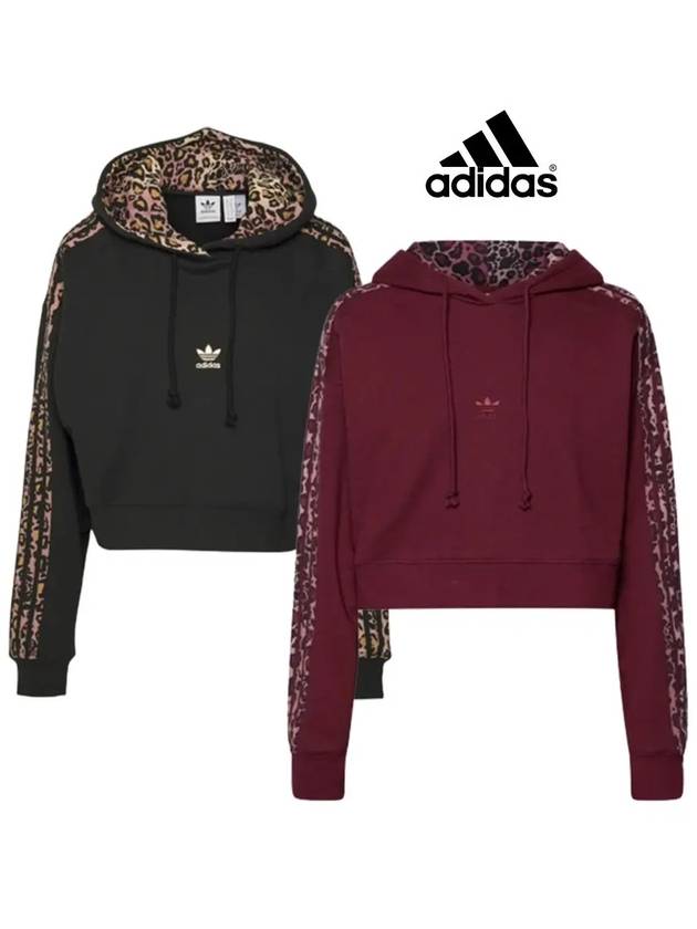 아디다스 후드티 레오파드 크롭 여성 후디 2컬러 ADIDAS 오버핏 편한운동복
