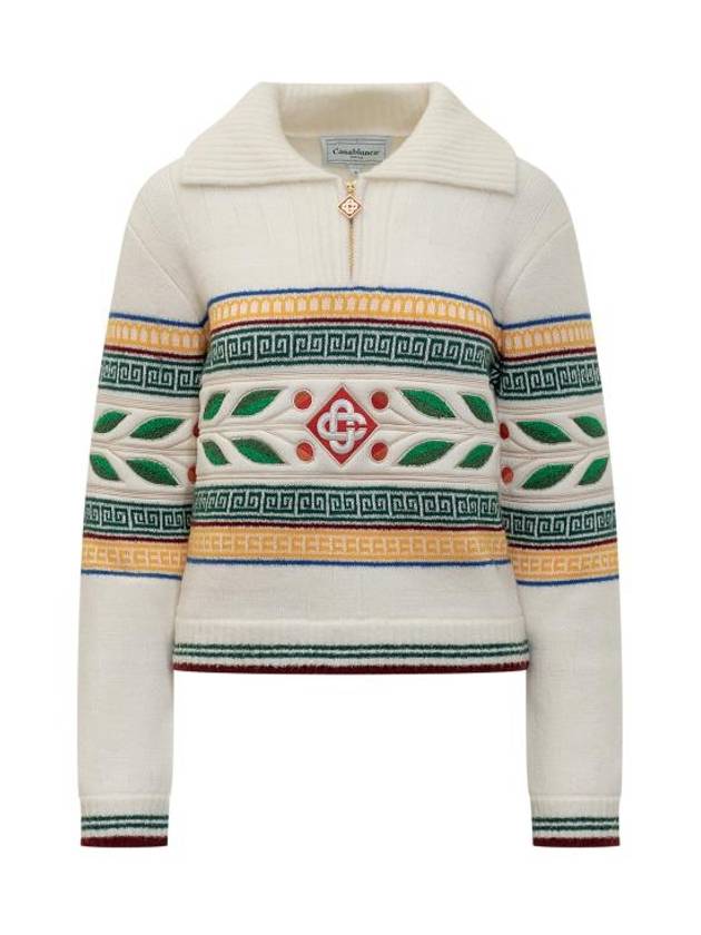 24FW 카사블랑카 니트 티셔츠 WF24KW774 01 BIANCO