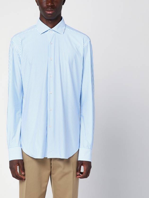 XACUS Striped light blue poplin Active shirt