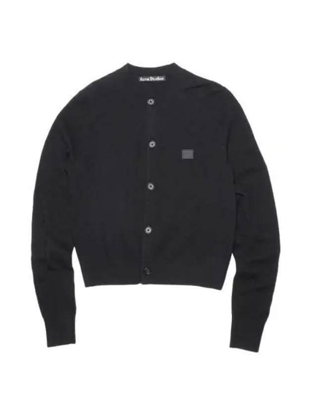 W 아크네 스튜디오 케바 페이스 크루넥 가디건 블랙 W Acne Studios Keva Face Crewneck Cardigan Black