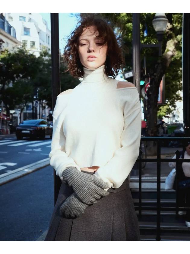 레터프롬문 프렌치 레이어드 니트탑 셋업 아이보리