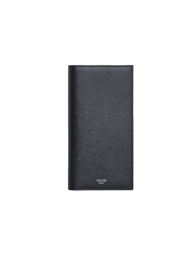 셀린느 남성 버티컬 코인 컴파트먼트 그레인드 카프스킨 장지갑 블랙