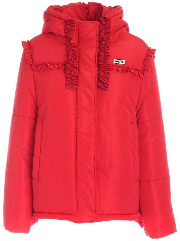 Vivetta Padded jacket with rouches in red