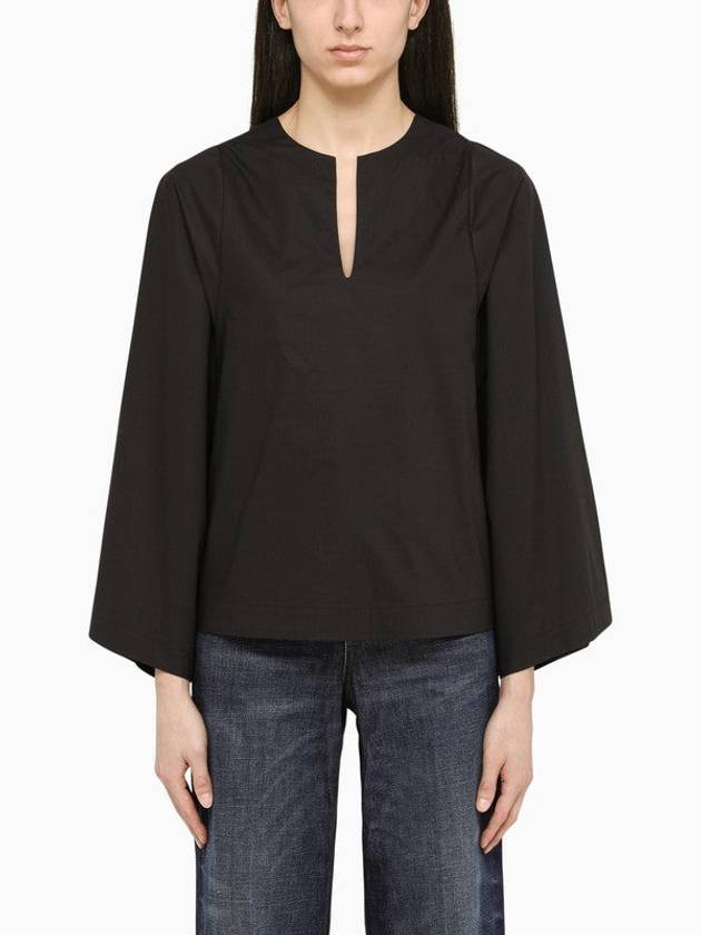Wide Black Blouse