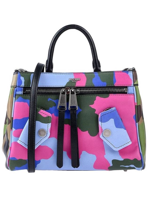 모스키노 Moschino leather Camouflage Biker Jacket bag