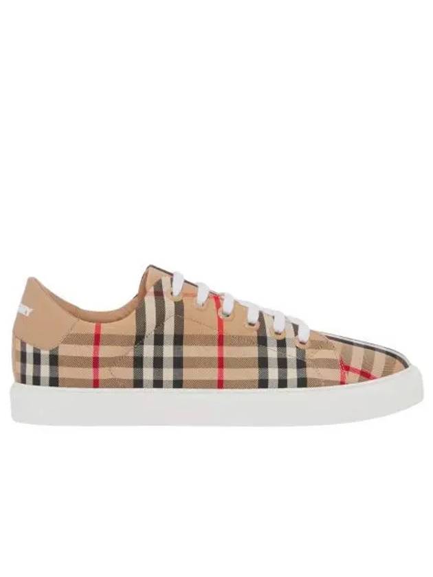 W 버버리 빈티지 체크 레더 스니커즈 아카이브 베이지 W Burberry Vintage Check and Leather Sneakers Archive Beige