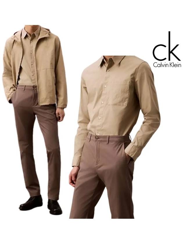 캘빈클라인 바지 플렉스 트라우저 코튼 팬츠 브라운