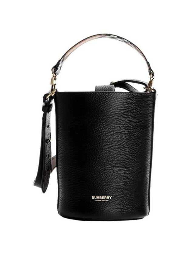 버버리 레더 스몰 버킷백 블랙 8084035