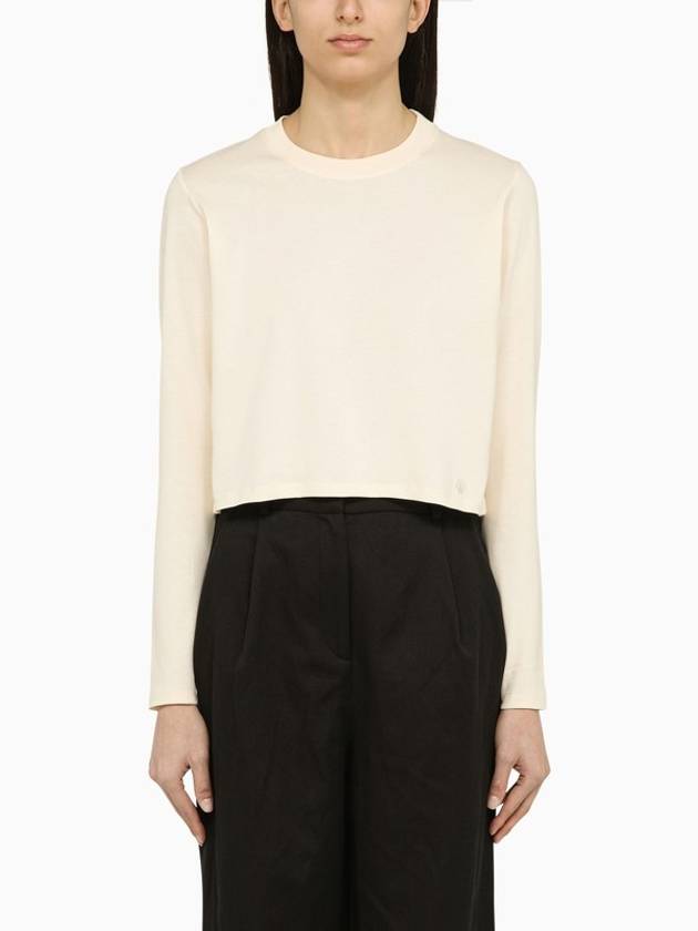 Loulou Studio Ivory cotton crew-neck jumper