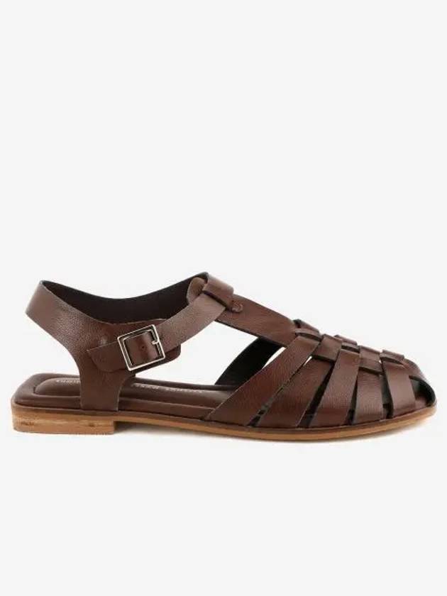 무드나잇 피셔맨 케이지 레더 샌들 브라운 Moodnight Fisherman Cage Leather Sandals Brown