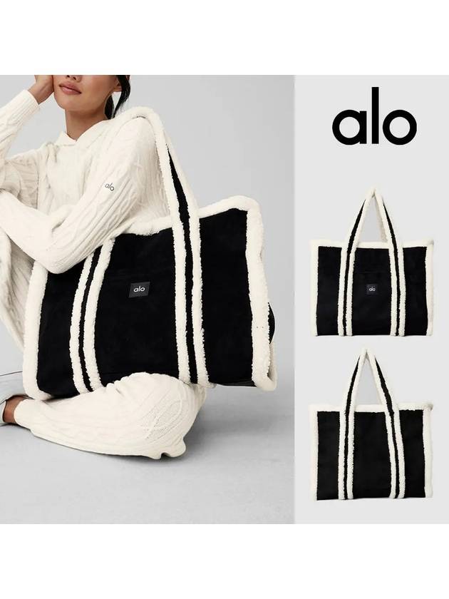 alo 알로요가 가방 로고 윈터펀 토트백 블랙