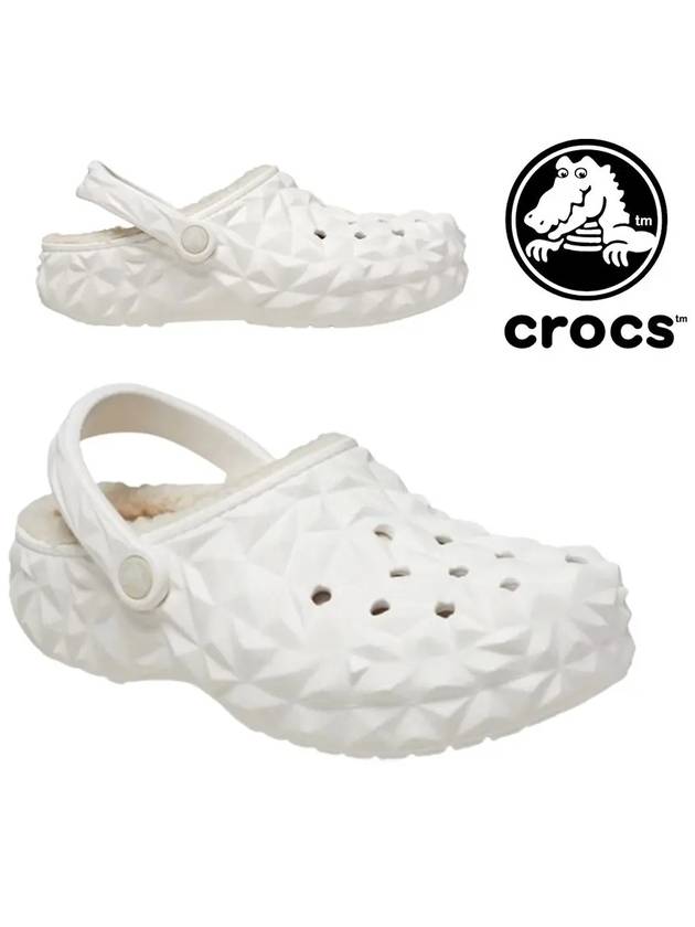 크록스 슬리퍼 다이아몬드 안감 내부 클로그 신발 화이트