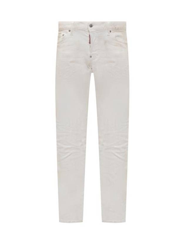 디스퀘어드2 데님 코튼 스키니 진 화이트