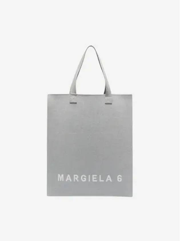 MM6 메종 마르지엘라 로고 자카드 토트백 그레이 MM6 Maison Margiela Logo Jacquard Tote Bag Grey