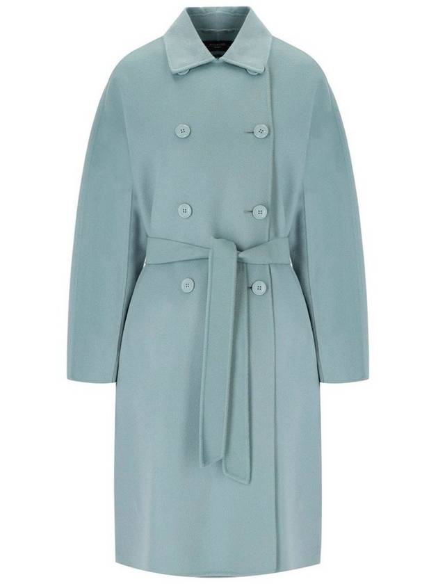 맥스 마라 위켄드 애비뉴 블루 벨티드 코트