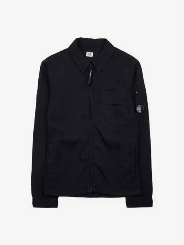 C.P. 컴퍼니 나일론 더블 위브 지퍼 오버셔츠 블랙 23FW C.P. Company Nylon Double Weave Zipped Overshirt Black 23FW