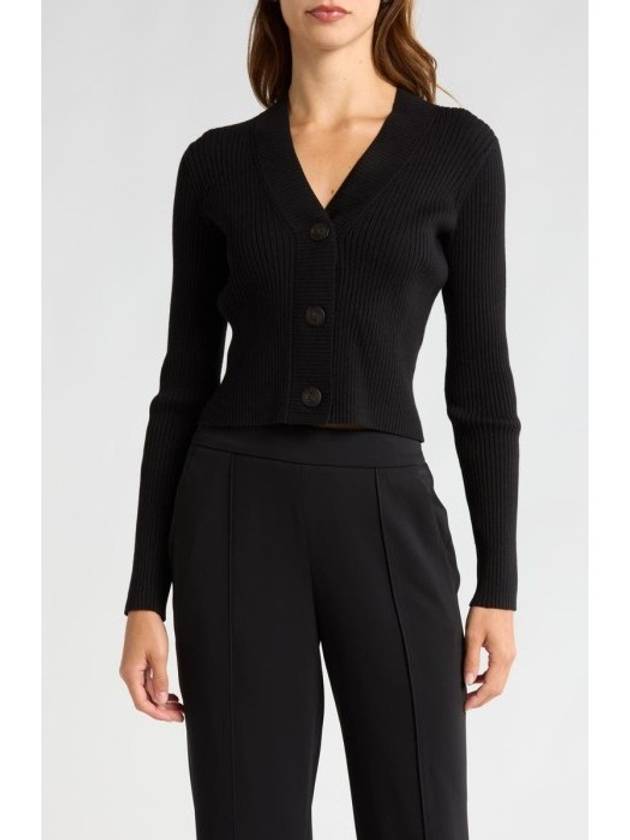 VINCE 빈스 골지 가디건 카디건 BLACK