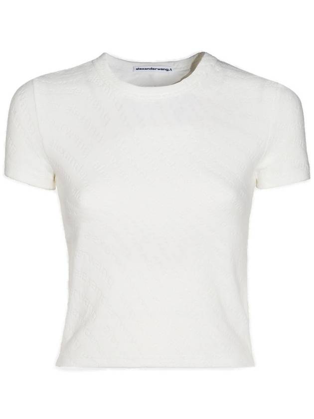 Alexander Wang 로고 자카드 크루넥 니트 탑