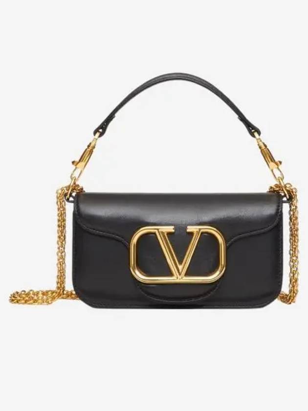 발렌티노 카프스킨 로코 스몰 숄더백 블랙 Valentino Calfskin Loco Small Shoulder Bag Black