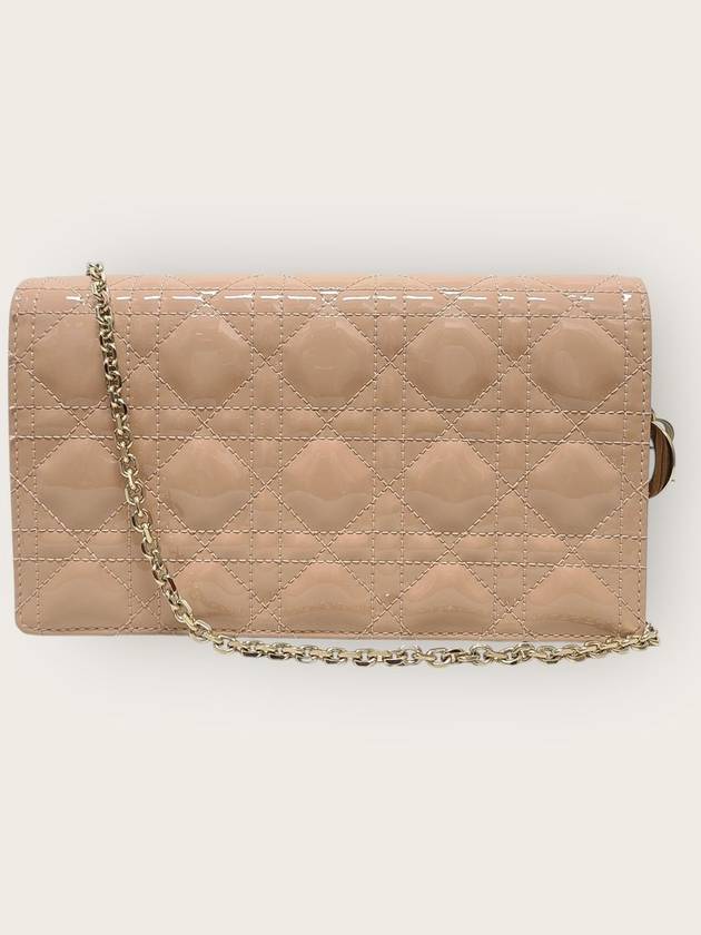 디올 베이지 페이던트 까나쥬 레이디 디올 체인 파우치 숄더백