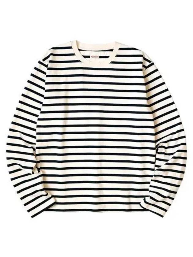 캐피탈 보더 저지 크루 롱 티셔츠 블랙 키나리 Kapital Border Jersey Crew Long T Shirt Black Kinari