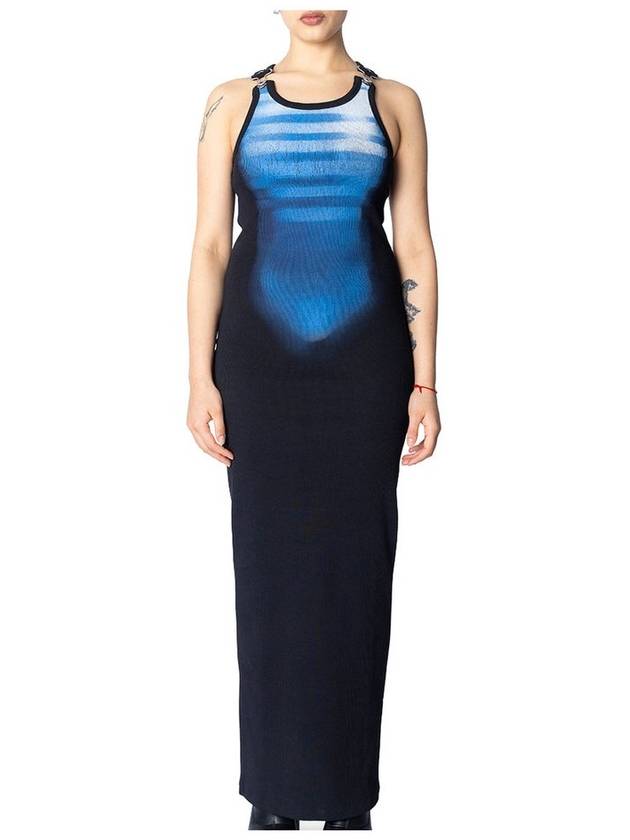 장 폴 고티에 수영복 프린트 슬리브리스 맥시 드레스