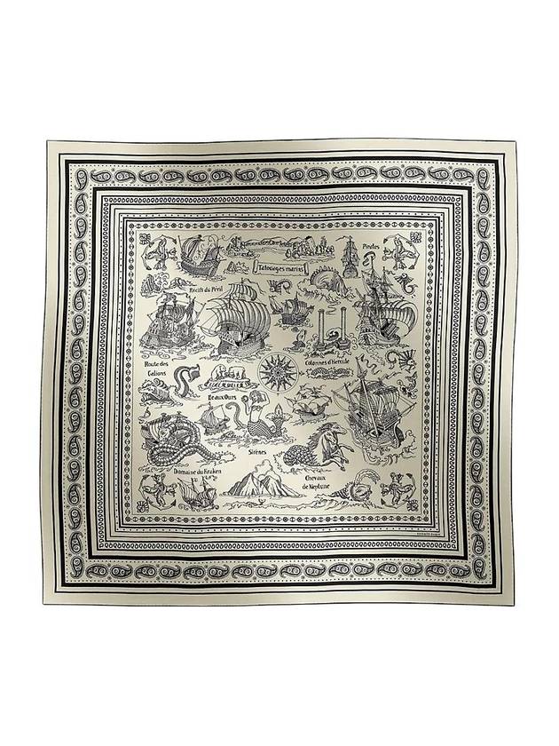 HERMES Tatouages Marins Bandana shawl 140 H243374S 06