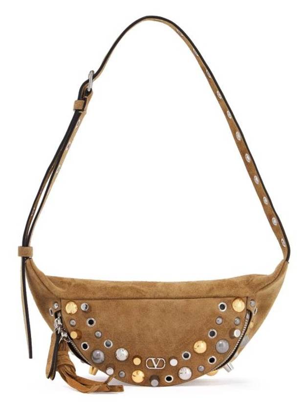 발렌티노 가라바니 넬코트 스웨이드 벨트 백 베이지