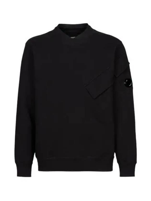 C.P. 컴퍼니 다이애그널 레이즈드 플리스 스웨트셔츠 블랙 22FW C.P. Company Diagonal Raised Fleece Sweatshirt Black 22FW