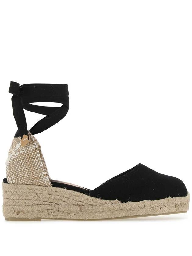 25SS CASTANER 블랙 canvas Carina wedges 20965100 NERO
