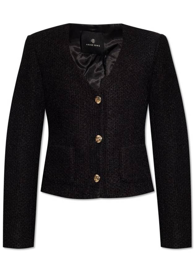 아니네 빙 아니타 V넥 트위드 크롭 재킷