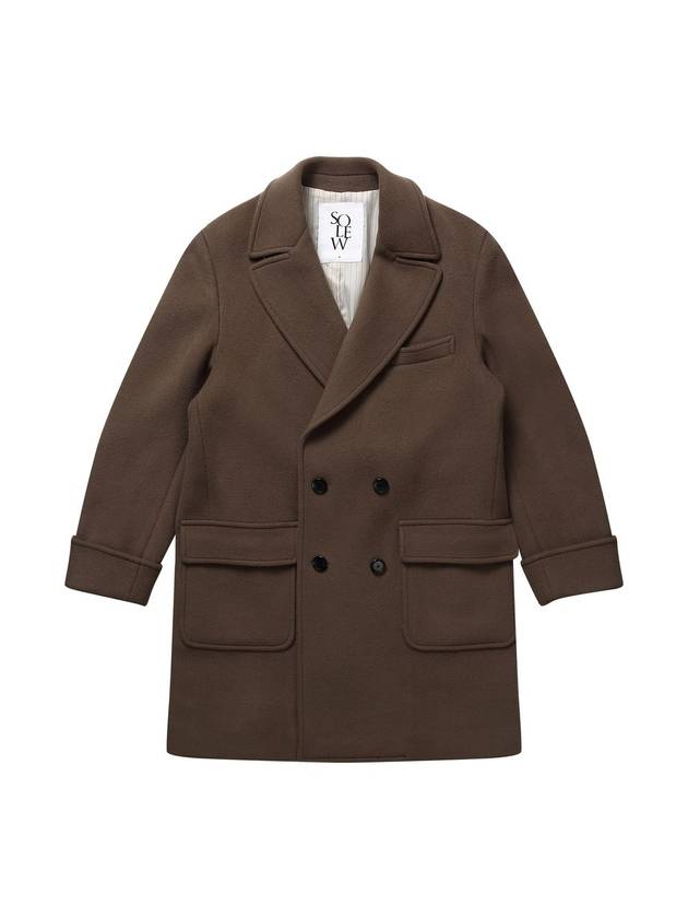 소루 남성 울 캐시미어 더블 코트 라이트 브라운