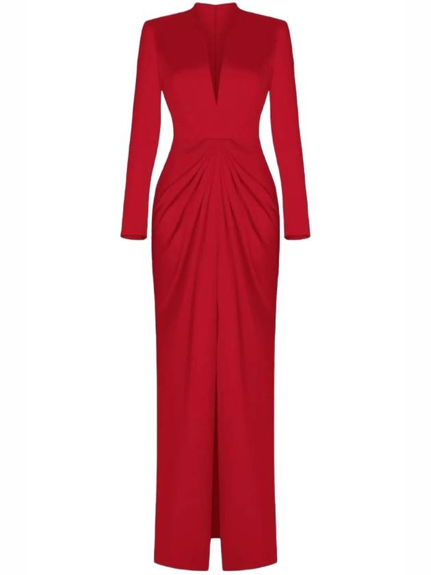 SATIN GOWN WITH DRAPED SKIRT