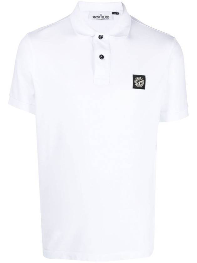 스톤아일랜드 남성 로고 패치 PK셔츠 화이트