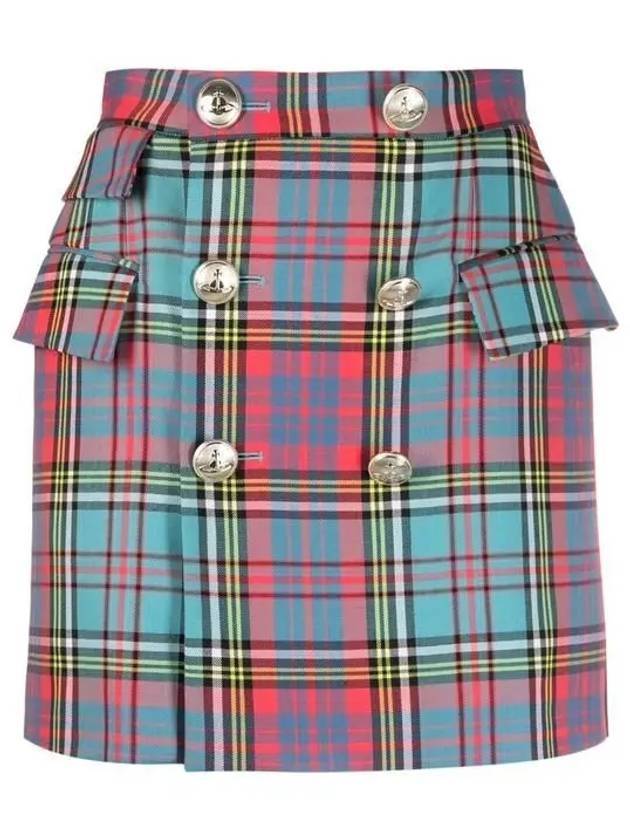 비비안 웨스트우드 체크 미니 H라인 스커트